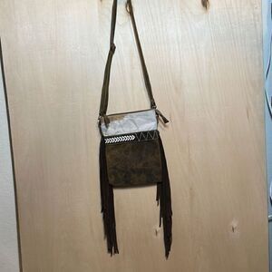 MYRA BAG Beautifully Handcrafted Premium‎ Leather  & Hide “Auburn Sky”